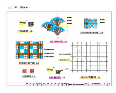 建施广场铺装cad建筑图纸