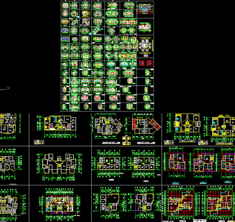 建筑百余种住宅户形平面CAD图片