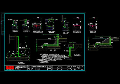 人工湖驳岸结构cad图纸