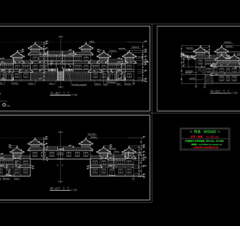 仿古建办公室设计cad图纸