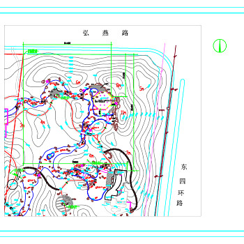 四路通山体总平面cad图纸