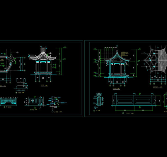 六角亭平面cad图纸