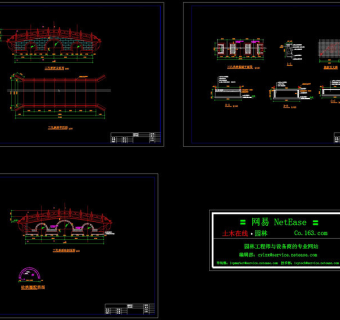 三孔拱桥cad施工图