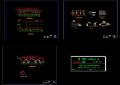 三孔拱桥cad施工图