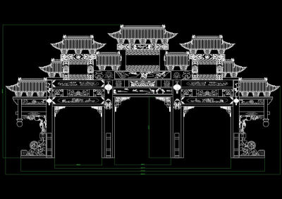 石牌坊cad图纸