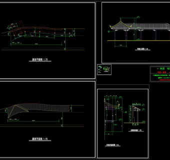 亭廊建筑cad施工图