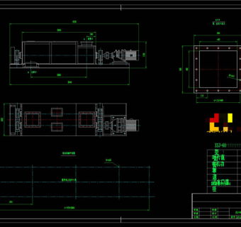 双轴加湿搅拌机安装总图CAD机械图纸