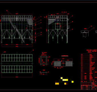 布袋除尘器示意图CAD机械图纸