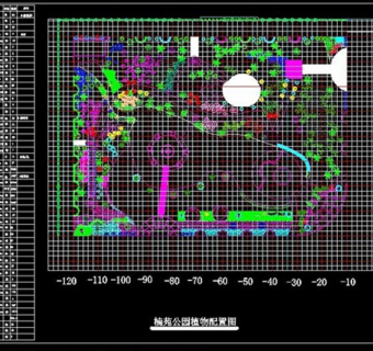 公园植物配置CAD图纸