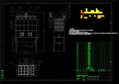 布袋除尘器装配图CAD机械图纸