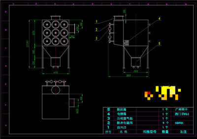 除尘器标准大样图CAD机械图纸