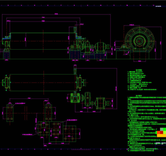 湿式溢流球磨机总图CAD机械图纸