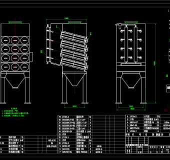 滤筒除尘器总图CAD机械图纸