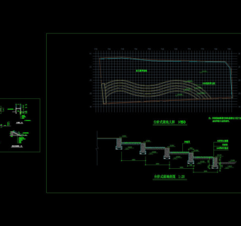 阶梯式绿地及花坛cad图纸