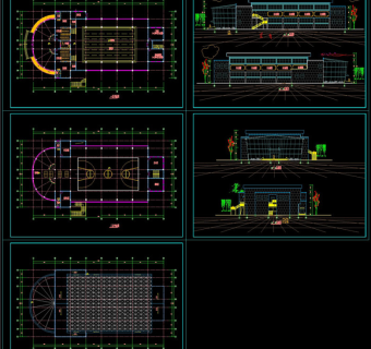 室内体育馆建筑施工图CAD图纸
