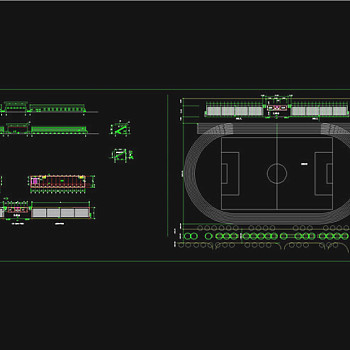 学校操场看台大样图CAD图纸
