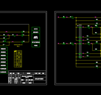 消防水泵星三角启动控制原理图CAD图纸