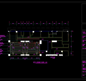 二层西餐厅天花图cad图纸
