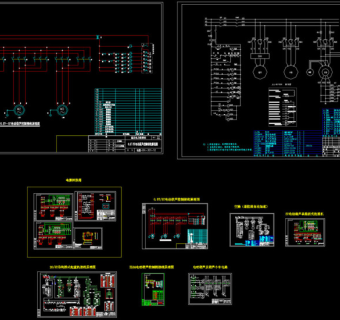 电动葫芦电气控制接线原理图集合CAD图纸