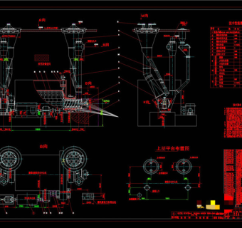 双进双出钢球磨煤机总图CAD机械图纸