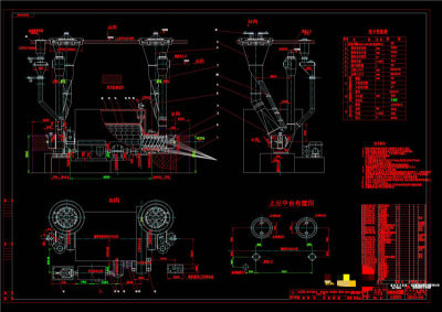 双进双出钢球磨煤机总图CAD机械图纸