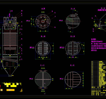 蜂窝式电除尘器总图CAD机械图纸