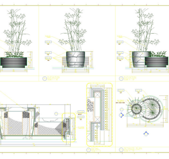 室内盆栽cad图纸