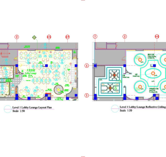 首层大堂酒廊cad图纸