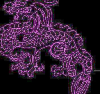 一份龙形状的cad图