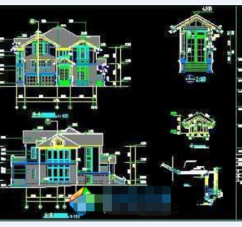 框架别墅建筑结构套图CAD图纸下载