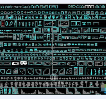 设计师经典统一颜色CAD平立面图库