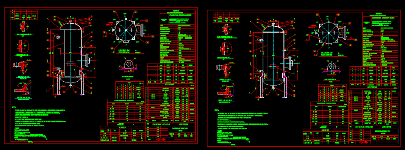 压缩空气储罐图CAD图纸