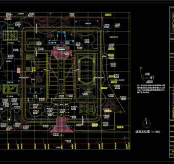总平面定位图CAD景观图纸