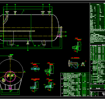 7立方米卧式储油罐CAD图纸