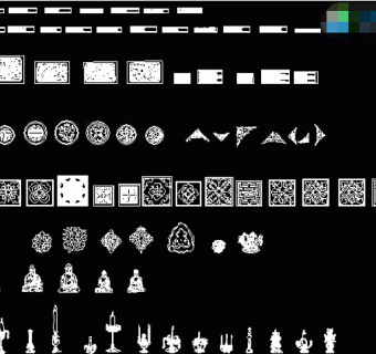 CAD中式纹样图块免费下载