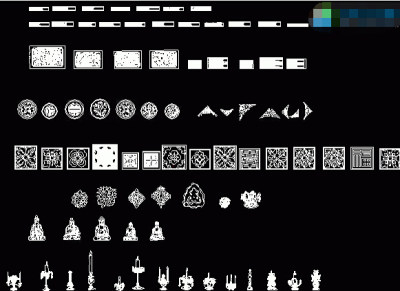 CAD中式纹样图块免费下载