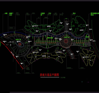 景观大道总平面图CAD景观图纸