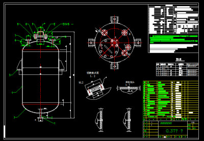 300L立式支耳油罐CAD图纸