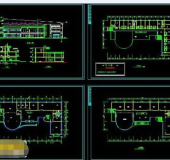 某小型俱乐部cad平立面施工工程设计图