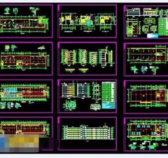 某展厅及综合楼cad施工图纸