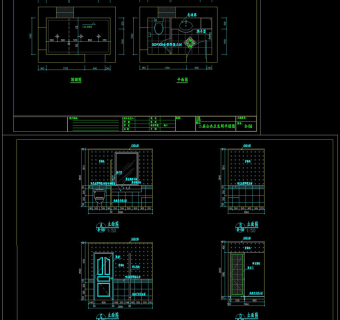 二层公共卫生间平立顶cad图纸
