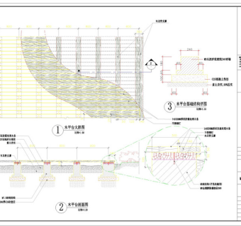 亲水木平台详图CAD景观图纸