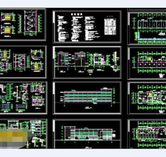 大学学校浴室cad建筑施工工程图3D模型