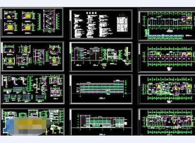 大学学校浴室cad建筑施工工程图3D模型