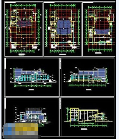 某机关报告厅cad建筑设计施工图纸