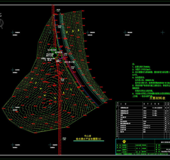 水池地形cad图素材