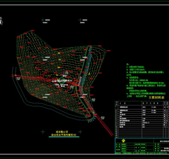 水池地形图cad图稿素材