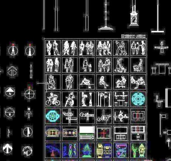 CAD立面人和指北针