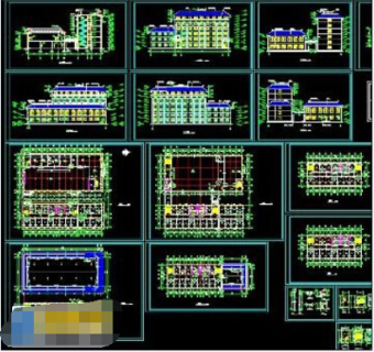 全套学校综合楼建筑cad施工工程图纸