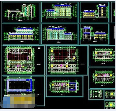 全套学校综合楼建筑cad施工工程图纸